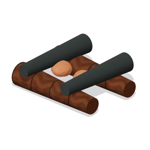 Split Log Fire (First Night Survival)