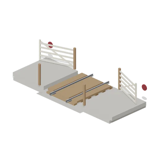 Level crossing with gates (Steam Era Railway and Rolling Stock)