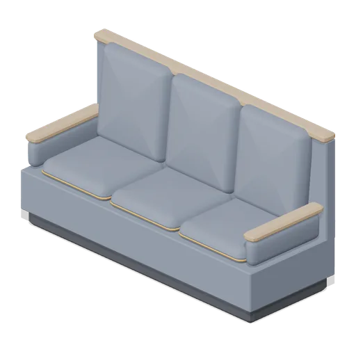 Visitor sofa, three seat (Office Lobby and Building Facilities)