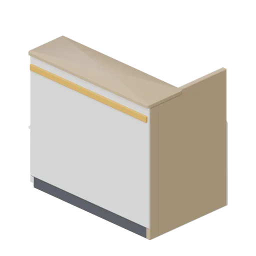 Reception desk end module (Office Lobby and Building Facilities)