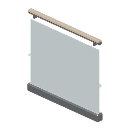 Stair balustrade module, 1.2 m (Office Lobby and Building Facilities)