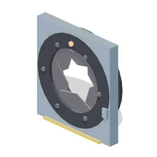 Iris blast door with six blades (Animated Mechanisms Kit)