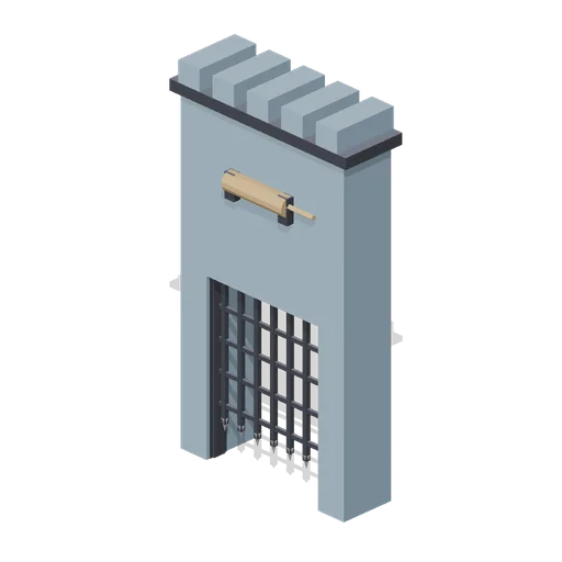 Portcullis gate with winch drum (Animated Mechanisms Kit)
