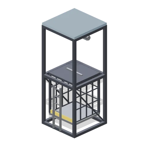 Open cage goods elevator (Animated Mechanisms Kit)
