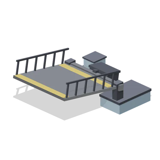 Bascule bridge leaf with counterweight (Animated Mechanisms Kit)