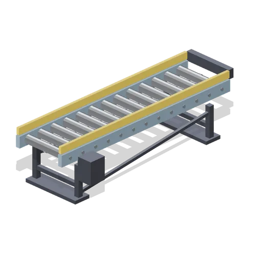 Gravity roller conveyor bed (Animated Mechanisms Kit)