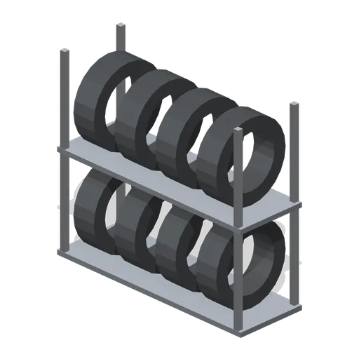 Two-tier eight-tyre rack (Road Car Showroom Lineup)