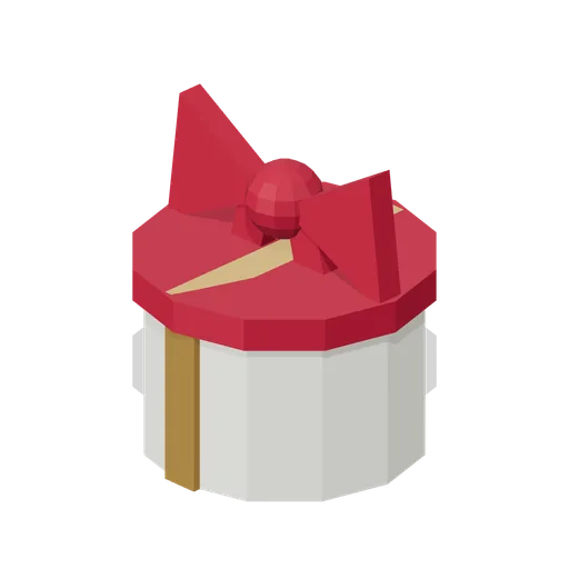 Round hatbox gift (Christmas Village)