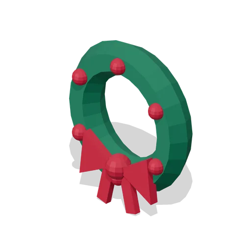 Holly door wreath (Christmas Village)