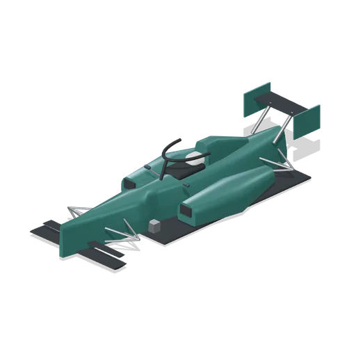 Current car on jacks with wheels removed (Grand Prix Circuit and Open-Wheel Cars)