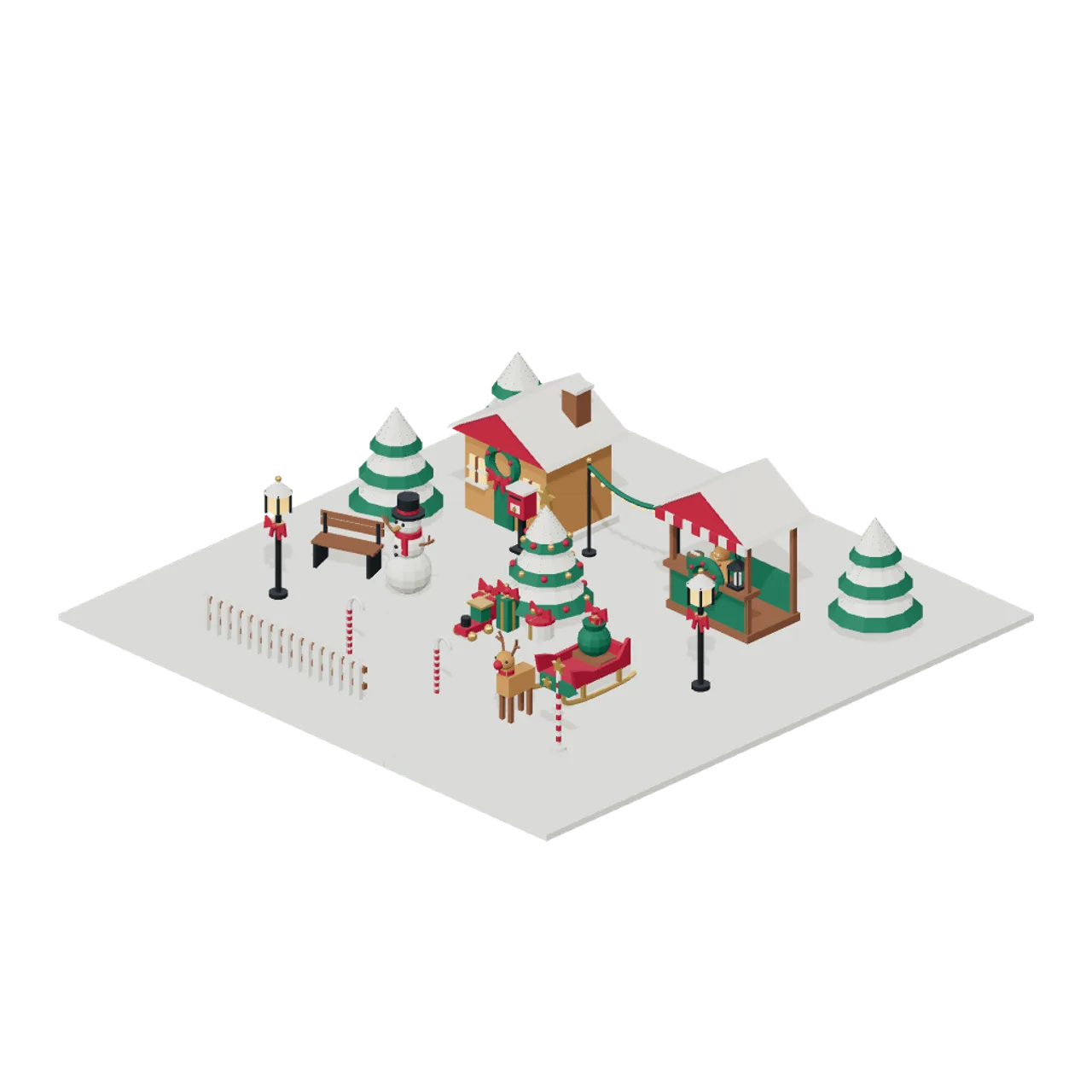 Christmas Village assembled scene