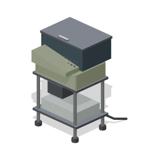 Teleprinter on a stand (Cold War Missile Silo and Command Bunker)