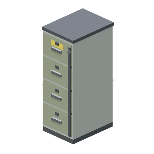 Four-drawer filing cabinet (Cold War Missile Silo and Command Bunker)