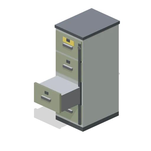 Filing cabinet with a drawer out (Cold War Missile Silo and Command Bunker)