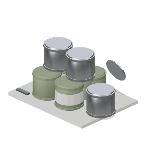 Ration tin stack (Cold War Missile Silo and Command Bunker)