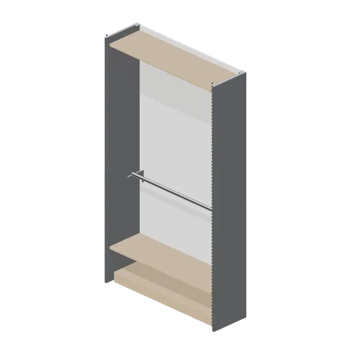 Perimeter wall bay, shelf and rail (Retail Store Fixtures and Mall)
