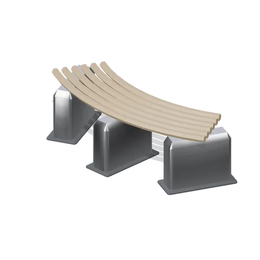 Curved concourse bench (Retail Store Fixtures and Mall)