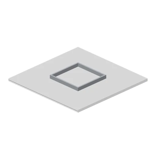 Greybox ceiling tile with recessed light well (Modular Greybox Architecture Kit)