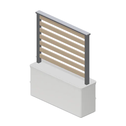 Planter divider with slatted screen (Fast Food Counter and Drive-Thru)