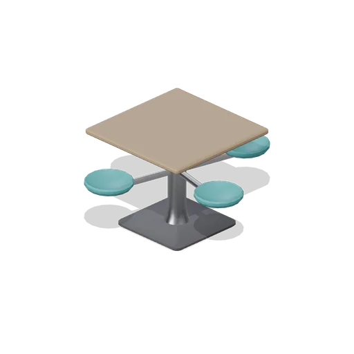 Fixed table with four swing seats (Fast Food Counter and Drive-Thru)