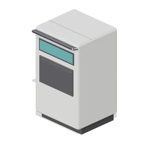 Waste unit, flap pushed in (Fast Food Counter and Drive-Thru)