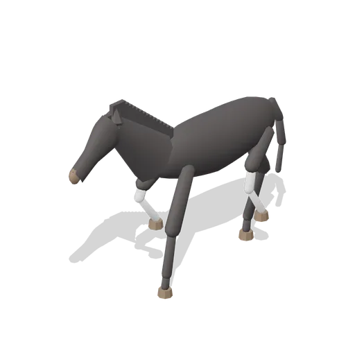 Riding Horse Trotting (Black) (Equestrian Yard and Stables)