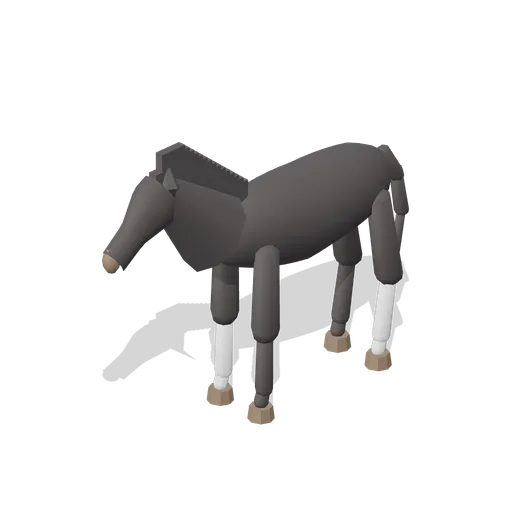 Pony Standing (Black) (Equestrian Yard and Stables)