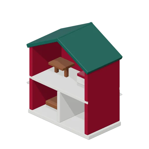 Miniature open dollhouse (Christmas Storybook)