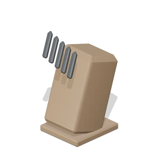 Knife block with five knives (Restaurant Kitchen and Dining Room)