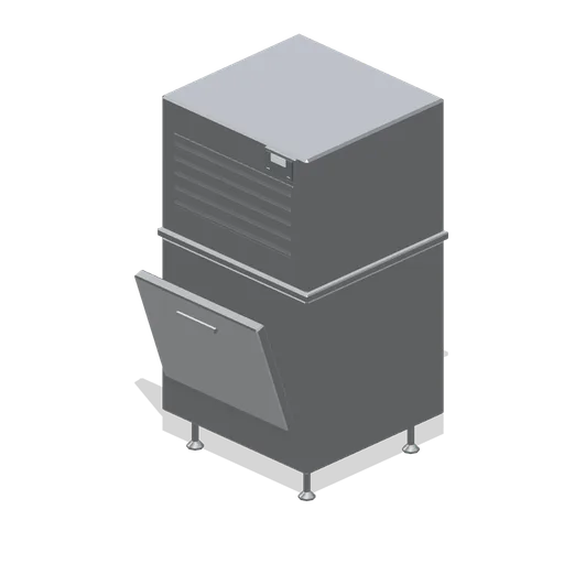Ice machine on storage bin (Restaurant Kitchen and Dining Room)