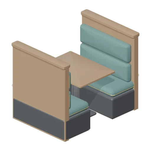 Booth pair, two cover (Restaurant Kitchen and Dining Room)