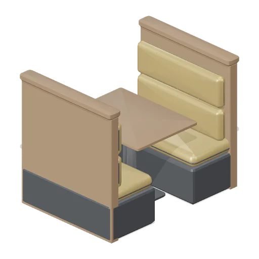 Booth pair, accent upholstery (Restaurant Kitchen and Dining Room)