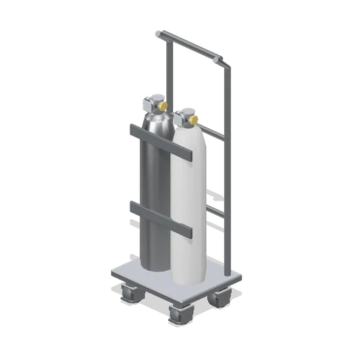 Oxygen cylinder trolley (Primary Care Clinic and Veterinary Practice)