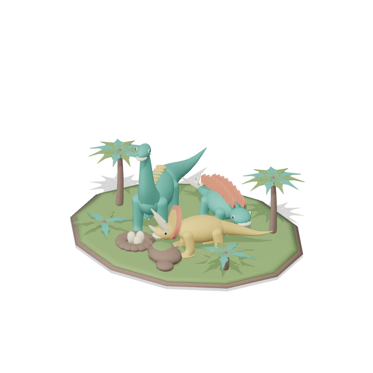 Lost Valley Dinosaurs assembled scene
