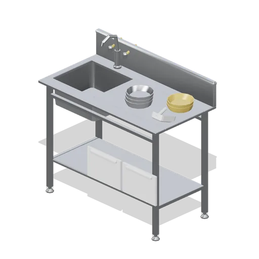 Feed prep bench (Primary Care Clinic and Veterinary Practice)