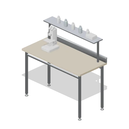 Lab bench with microscope (Primary Care Clinic and Veterinary Practice)