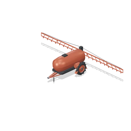 Trailed boom sprayer, booms out (Arable Fields and Farm Machinery)
