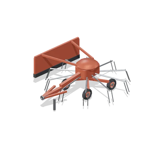 Single-rotor rotary rake (Arable Fields and Farm Machinery)