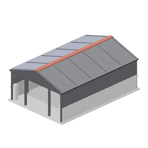 Open-fronted machinery shed (Arable Fields and Farm Machinery)