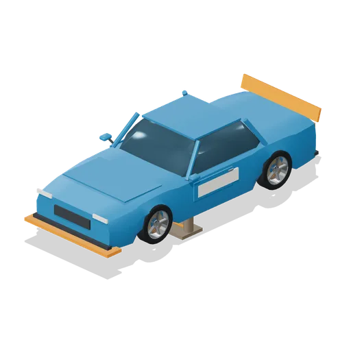 Stock car raised on pit jack (Stock Car Oval Speedway)