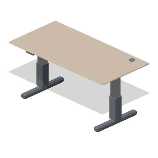 Sit-stand desk, lowered (Downtown Office Interiors)