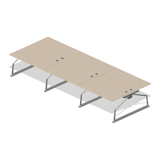 Bench desk, six positions with cable spine (Downtown Office Interiors)