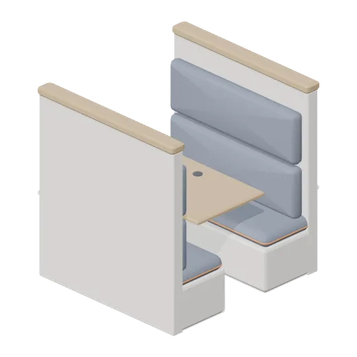 Two-seat collaboration booth (Downtown Office Interiors)