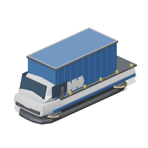 Cargo hover skiff with freight container (Hover Transit and Antigrav Fleet)