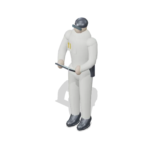 Technician with a tablet (UFO Crash Site and Recovery Facility)