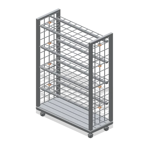 Danish trolley, four shelves (Garden Centre and Florist)