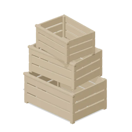 Timber display crate stack (Garden Centre and Florist)