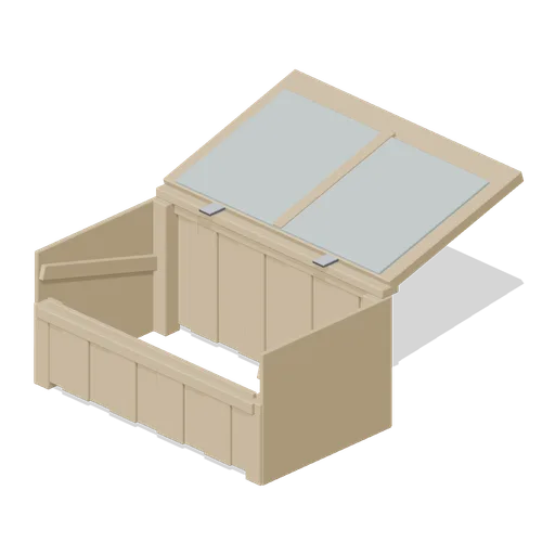 Timber cold frame, lid closed (Garden Centre and Florist)