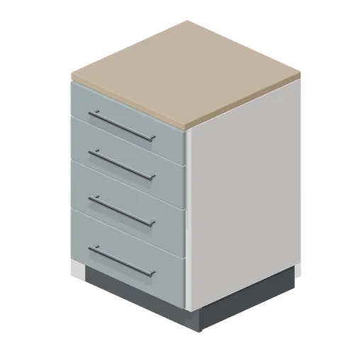 Kitchen four drawer base unit 600 (Fitted Kitchen and Bathroom Builder)