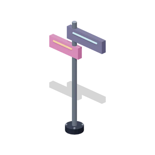 Neon Dispatch: Courier route signpost